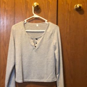 Heather grey cropped light sweatshirt